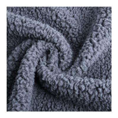 China High Quality Anti-Static 460gsm Cotton Polyester Sherpa Chenille Plain Bondless Fleece Fabric For Men Garment And Blanket for sale