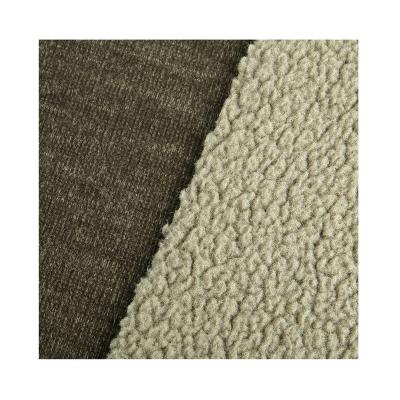 China Cotton Polyester Plain Plain Chenille Sherpa Fleece Antistatic Dyed Fabric For Fashion Garments for sale