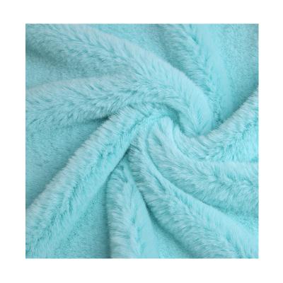 China Antistatic Super Soft Faux Rabbit Fur Embedded Coral Fleece Fabric For Blankets And Carpet for sale