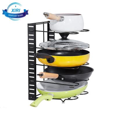 China Matte Black Metal Standing Kitchen Popular Stocked Shelves Nail Free 5 Layer Kitchen Storage Rack KF1003 for sale