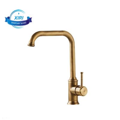 China Bathroom Deck Mount Basin Faucet Mixer Tap Copper Finish Traditional Antique Bathroom Pull Down Hot Cold Water AF0758 for sale