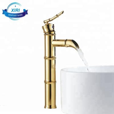 China CLASSIC Style Bamboo Gold Plated Deck Mounted Bathroom Sink Faucets Gold Basin Faucets G0629 for sale