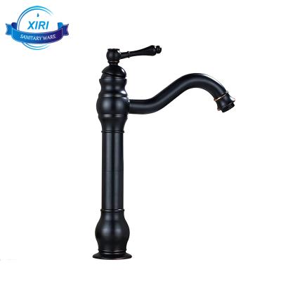 China Contemporary Europe Large - Oil Rubbed Bronze Artistic Hot And Cold Mix Basin Faucet Deck Mounted HL-1 for sale