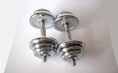 China cast iron solid Adjustable electroplate chrome Dumbbell for weight excercise for sale