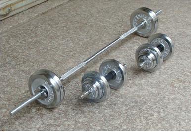 China Adjustable Electroplating  Fitness Accessory weight plate Barbell Set for sale