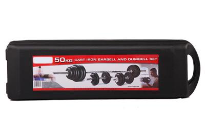 China chromed  red word dumbbell barbell 50kg can be adjsubtable with palstic case for sale