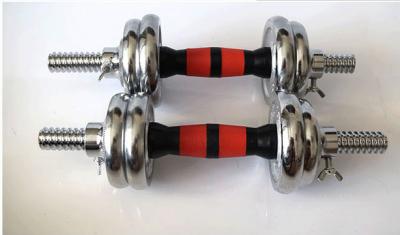 China 15kg -60kgcast iron sliver  chromed dumbbell export from china  factory for sale