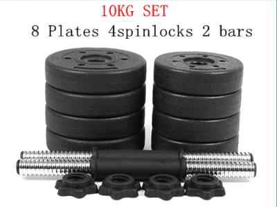 China Environmental rubber coated dumbbell cement dumbbell set for weight lifting for sale