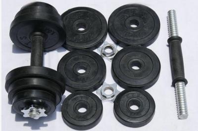 China export quality rubber coated iron sand dumbbell  with rubber bar factory for sale