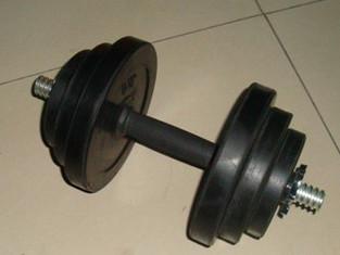 China professional weight plate dia25mm  black Rubber coated round dumbbell for gym for sale