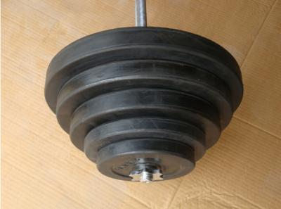 China 2.5kg 5kg 7.5kg 10kg 15kg weight plate dia28mm  black Rubber barbell plate for sale