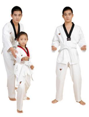 China wholesale cotton/polyester white Custom taekwondo clothes uniform suits manufacturer for sale