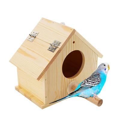 China High sustainable qualitypolished carefully crafted exterior house decoration wooden roof design garden bird house for sale