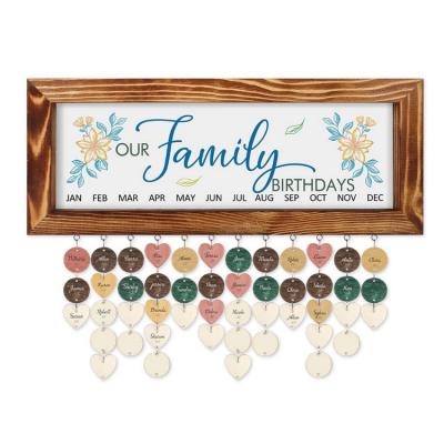 China Hot Sale Antique Imitation Cheap Wood Gifts Family Birthday Reminder Calendar Colorful Board for sale