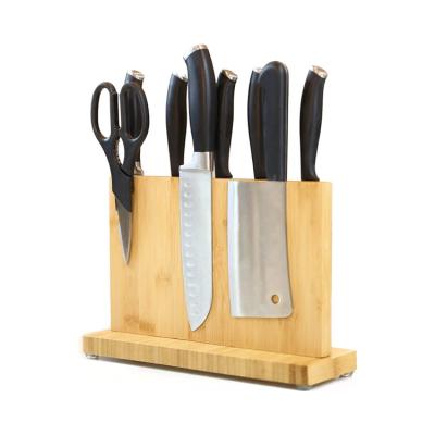 China Sustainable Bamboo Magnetic Knife Holder Without Knives Space Saving Universal Holder For Steak Knives And Cutlery for sale