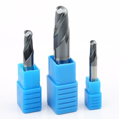 China Good Hardness China Carbide 4-Blade Ball Nose Milling Cutter Solid End Mill Long 100mm 150mm HRC 45 R4 8mm 2f Finished Ballnose Endmill for sale