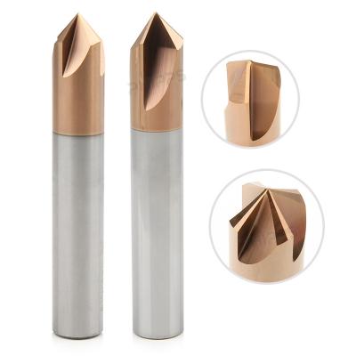 China High Performance Carbide 4 Degree Endmill Solid Flute Chamfer 55 Hrc55 90 Degree Endmill Fast Feeding Chamfer Cutter 3 Degree Spline Endmill for sale