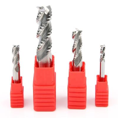 China Wholesale PHIPPS hrc55 aluminum alloy 3 flutes spiral flute milling cutter vertical solid carbide roughing end mill for aluminum long for sale