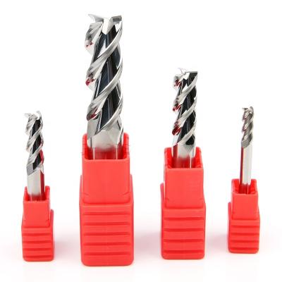 China Aluminum Alloy PHIPPS HRC 55 3 Bit Flute End Mill Spiral Router Through Cut 10mm Tungsten Carbide Serrated End Mill Cutter for sale