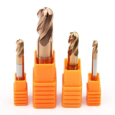 China General Steel PHIPPS HRC55 4 Flutes Slot Milling Cutter CNC Tool Sharpener Ball Straight End Mill For Steel for sale