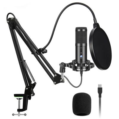 China Hot Selling USB Microphone Suspension Bracket One Button Silent USB Condenser Gaming Microphone for sale