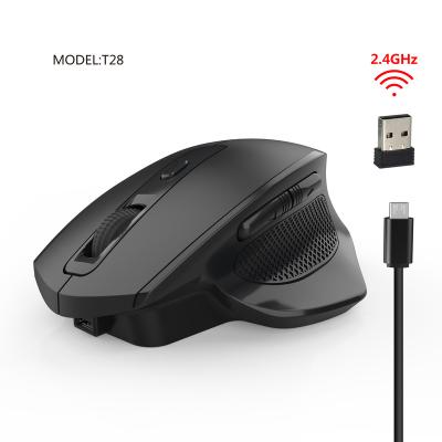 China Ergonomic Classic Desktop 2.4G Rechargeable Gaming Design Dual Function Wireless Mute Mouse for sale