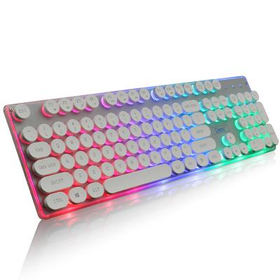 China Keypad Metal 104 Metal Mainboard Floating Circular Keypad RGB Backlight Gaming Waterproof Wired Keyboard for sale