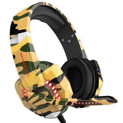 China Usb Earphone Game 3.5mm 2022 Newly Designed Camouflage Gaming Headset RGB Headset Microphone Wired Gaming Headsets for sale