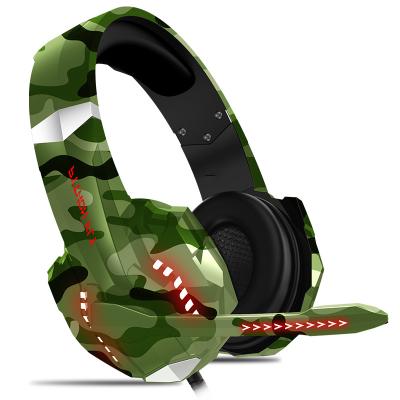 China Usb 3.5mm Earphone Game RBG Colorful Lights Camouflage Gaming Headset All Pointing Microphones Wired Gaming Headphones for sale