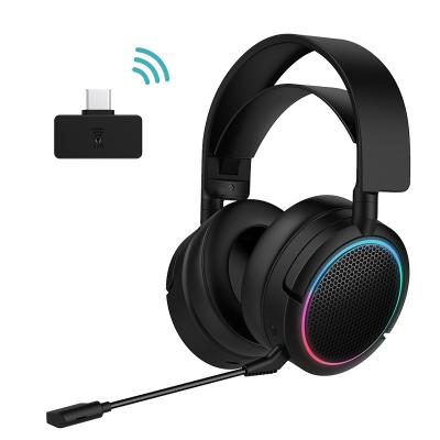 China Best Selling Long Life Rotatable 2.4G 7.1 RGB Wireless Headset Stereo Gaming Headset Earphone With Microphone for sale