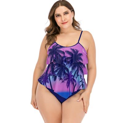 China Custom Manufacturer New Design Fat Plus Size Sexy Plus Size Swimwear Women Tankini Swimsuit for sale