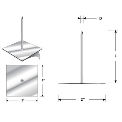 China Auto-Stick 14Ga Flare Pin With Double Side Tape Insulation for sale