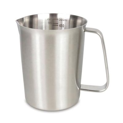 China Wholesale 304 500ml Stainless Steel Milk Garland Cup With Scale Stovetop Viable Milk Jug for sale