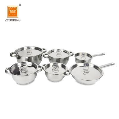 China Sustainable Hot Sale 12 Pcs Cookware Set Cooking Pot Set Germany for sale