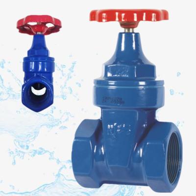 China General China Chengdu knife gate valves chuanqiong brand soft seal manual water valve blue valve body with red hand wheel dn15-dn50 for sale