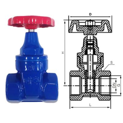 China General Soft Seal Water Valve Within 2 Inch Drive Malleable Red Switch Handwheel Gate Valve Knife Iron Environmental Protection for sale