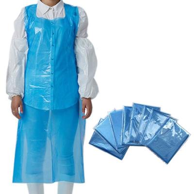 China PE Material Disposable LDPE Hospital Apron 100% Polyester Blue / White Medical Apron for sale