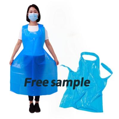 China Wholesale 25 PCs/bag disposable PE raincoat hot sale PE plstico delantal raincoat blue white 25 PCs/bag for sale