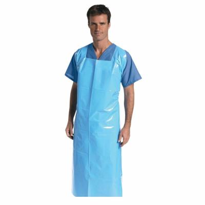 China Pe Medical Nursing Apron 100% Polyester Blue / White Disposable Apron for sale