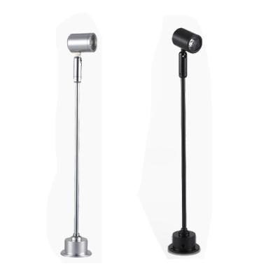 China Modern LED Projector Desk Stand Pole Post Lamp Jewelry Phone Store Display Showcase Chrome Black AC220V for sale