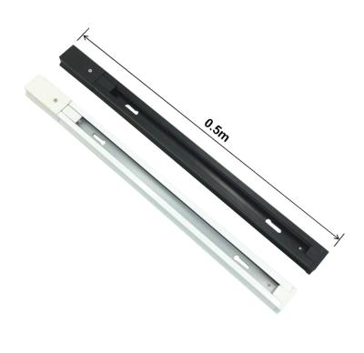 China Modern LED Track Light Rail 0.5m Spotlight Railway Track In White Black Aluminum LED Track Light With End Head for sale