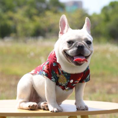 China Amazon Best Seller Large Sustainable Dog Clothes Shirt Popular Printed Wholesale Dog Hawaiian Shirt Vest Summer Dog Clothes Pet Accessories for sale