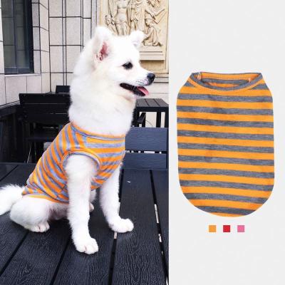 China Sustainable Designer Dog Clothes Pet Stripe Dress Breathe Free Low Price Classic Style Dog Clothes Pet Accessories for sale