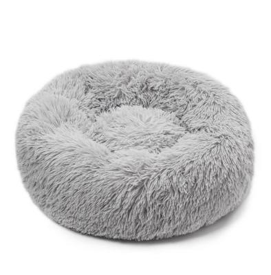 China Soft Washable Fluffy Low Price Faux Fur Heating Cushion Keep Warm Round Eco-Friendly Other Dog Sofa Luxury Donut Dog Bed Pet Products for sale