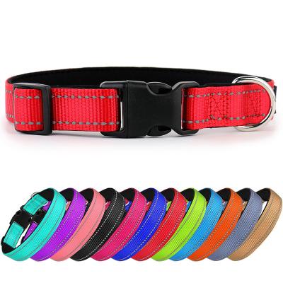 China Lights Hot Selling Amazon Pet Collars Cheap Price Nylon Accessories Soft Adjustable Reflective Nylon Dog Collar for sale