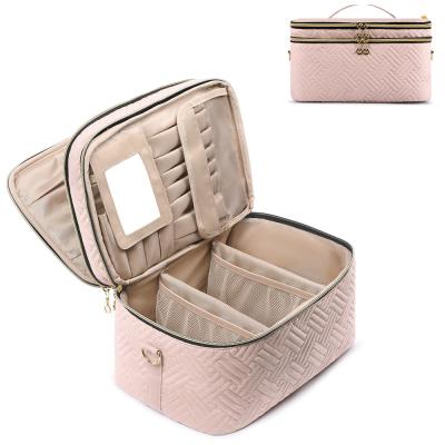 China Bagsmart Waterproof Durable Waterproof Double Layer Travel Toiletry Make Up Organizer Toiletry Bag For Women for sale