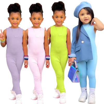 China 100% Bamboo Fiber Summer Kids Clothing Set Toddler Girl Clothes Kids Overalls Tank Tops Toddler Girls Overalls 2022 for sale