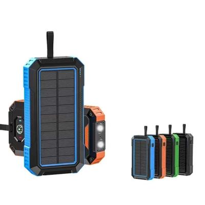 China 17 Level Adjustable Phone Holder Tending Product 2022 20000mah 30000mah Fast Charging Solar Power Bank With 15W Waterproof Wireless Charging Compass 4 USB Output for sale