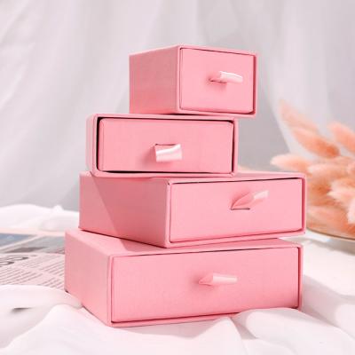 China Wholesale Custom Logo Jewelry Packaging Drawer Box Ring Earring Necklace Bracelet Rose Black Cardboard Paper Jewelry Box for sale