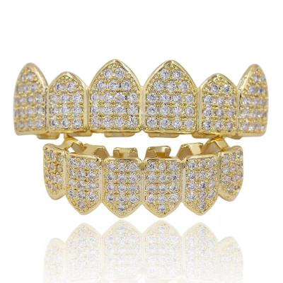 China Miss Jewelry Cheap Hip Hop Jewelry Top and Bottom Grillz Set 18k Gold Teeth for sale